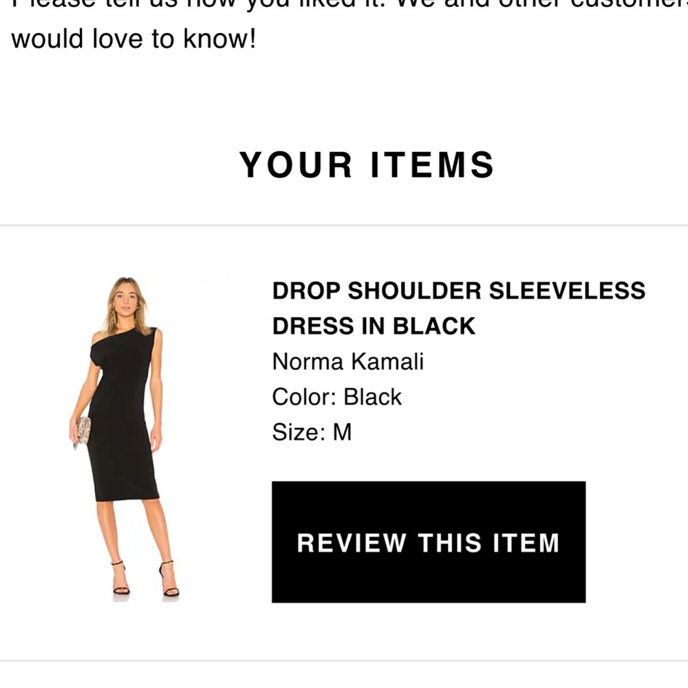 Norma Kamali Asymmetric Black Dress - Picture 2 of 4